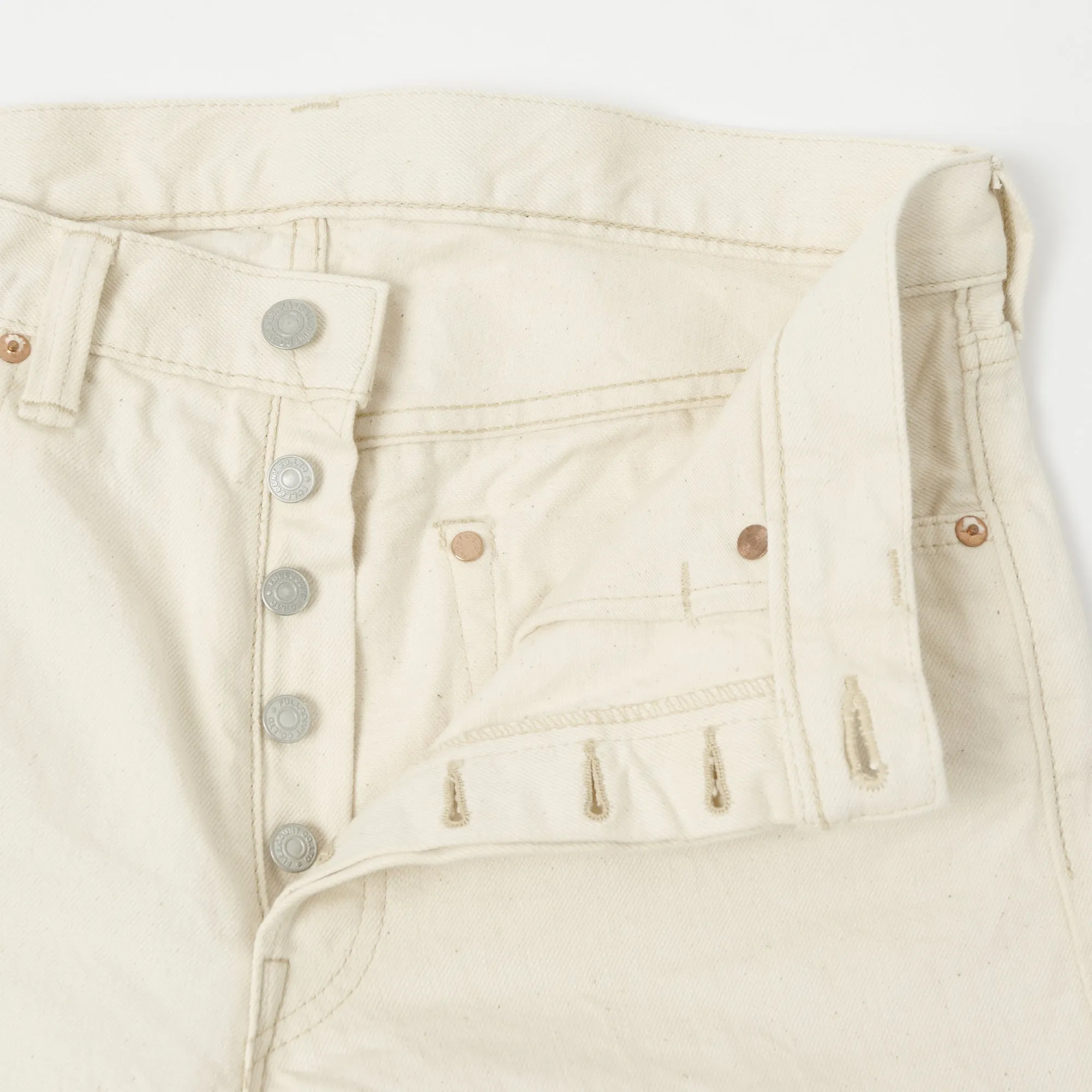 Full Count 1108EC Regular Straight Jeans - 13oz Ecru Denim, One Wash