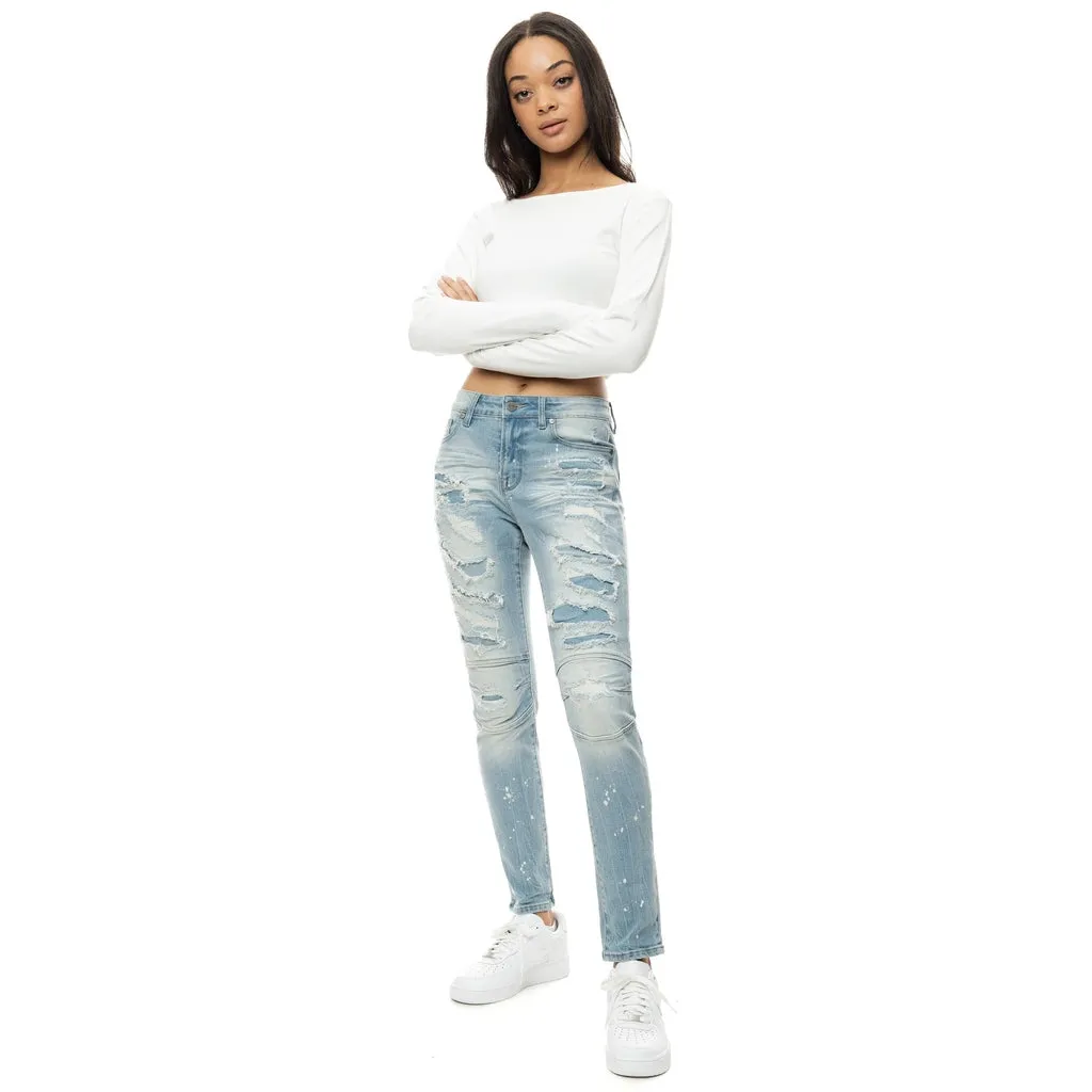 Heavy Ripoff Semi Basic Denim Pants - Speckle Blue