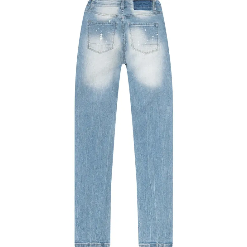 Heavy Ripoff Semi Basic Denim Pants - Speckle Blue