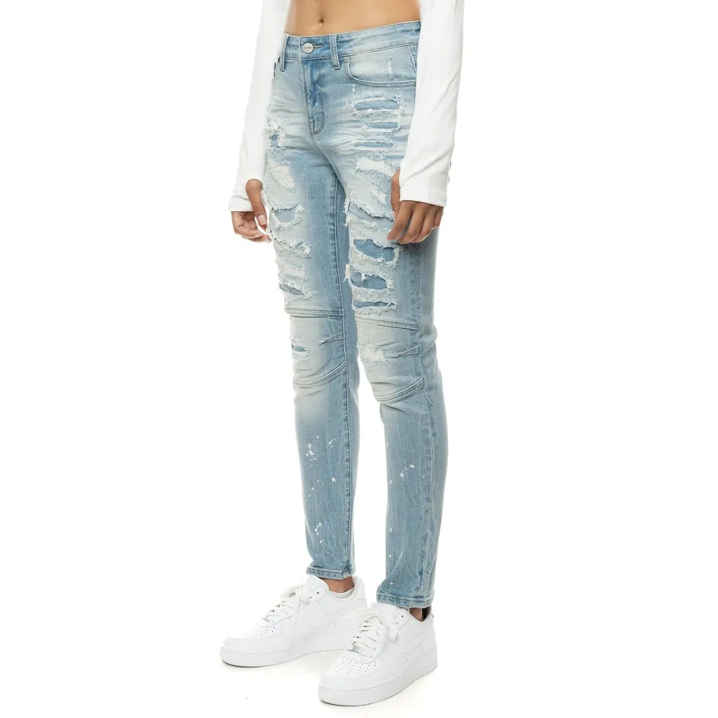 Heavy Ripoff Semi Basic Denim Pants - Speckle Blue