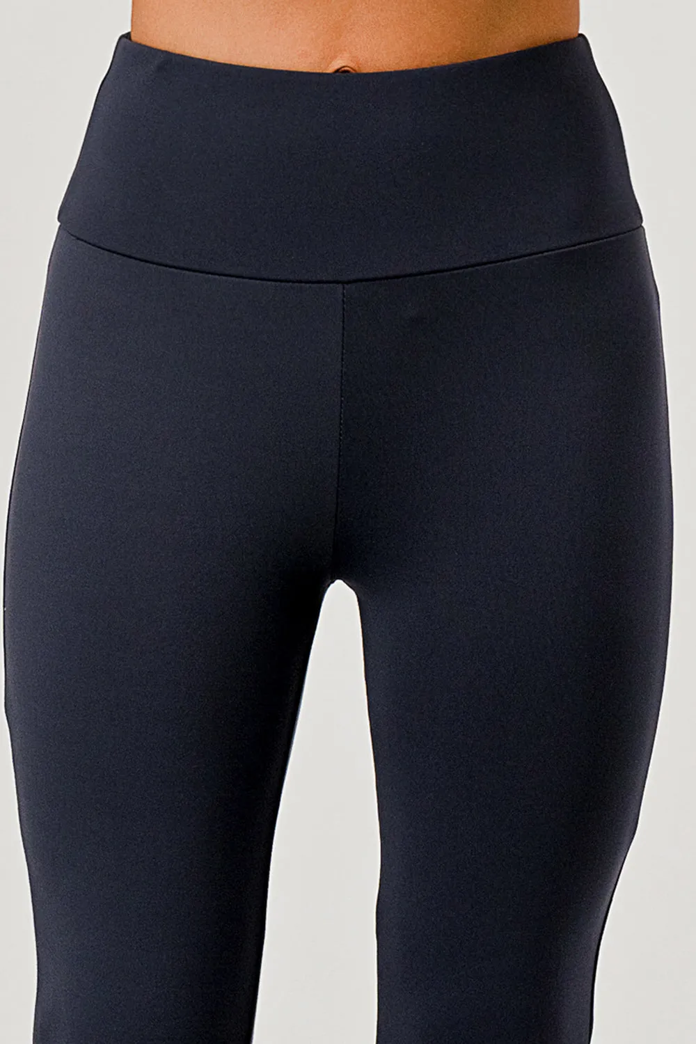 High Waist Soft Brushed Stretch Knit Flare Pants - Graphite