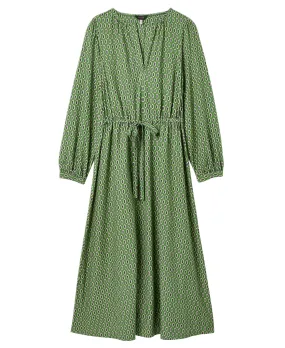 Imogen Long Sleeve Belted Midi Dress - Geoleaf