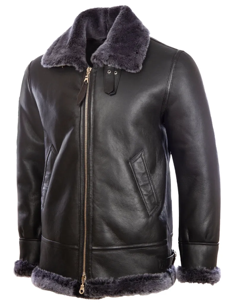 JEE2 Men's Shearling Jacket - Black/Snowtop Fur