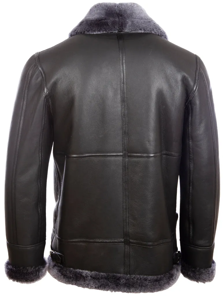 JEE2 Men's Shearling Jacket - Black/Snowtop Fur