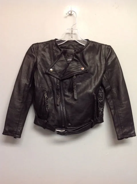 Jennifer Haley Size 8 Black Leather Big Girls Jackets