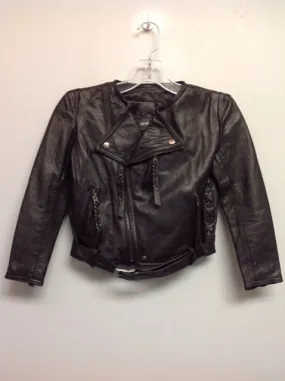 Jennifer Haley Size 8 Black Leather Big Girls Jackets