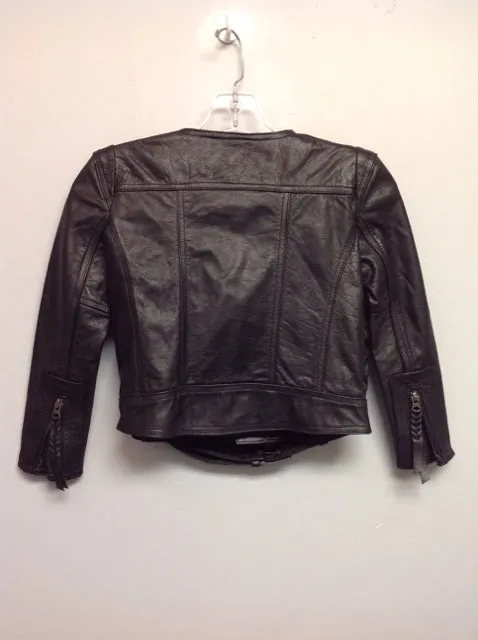 Jennifer Haley Size 8 Black Leather Big Girls Jackets