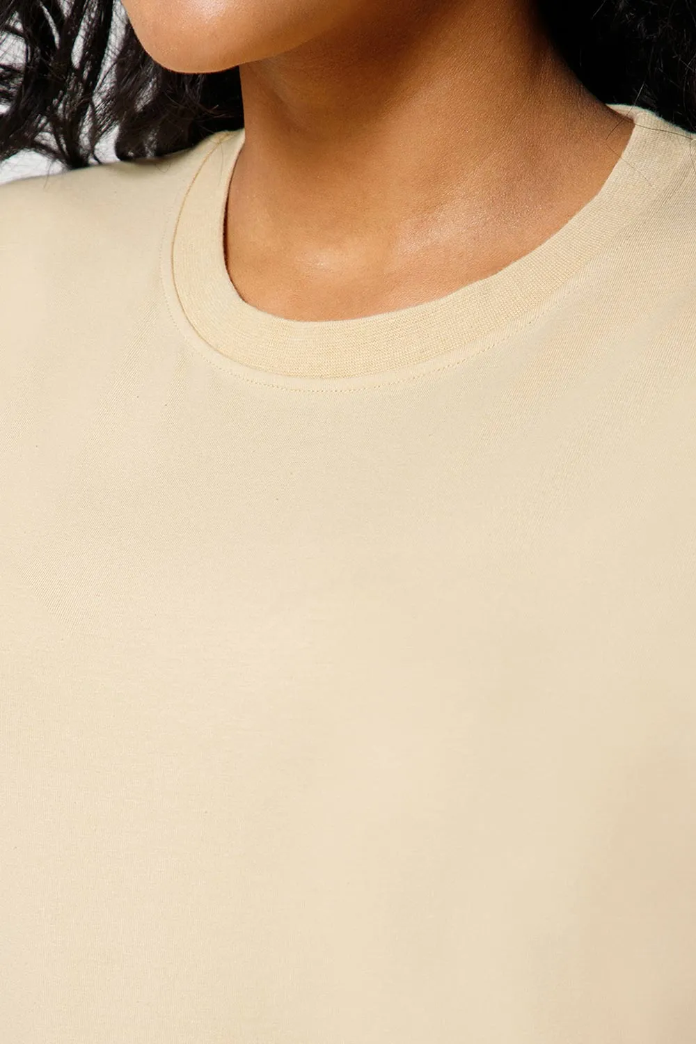 Jusperf Women Half Sleeve Crew Neck T-shirt  - Light Brown - SD23