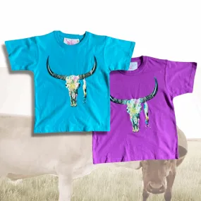 Kids Tee Shirts Cactus Skull Print