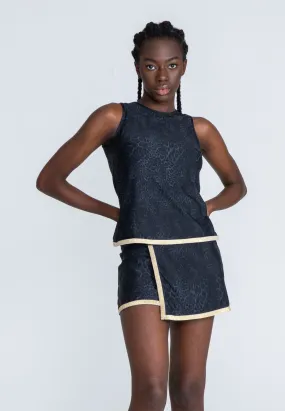 Le Club Tennis Skirt Gold - Grey Leo