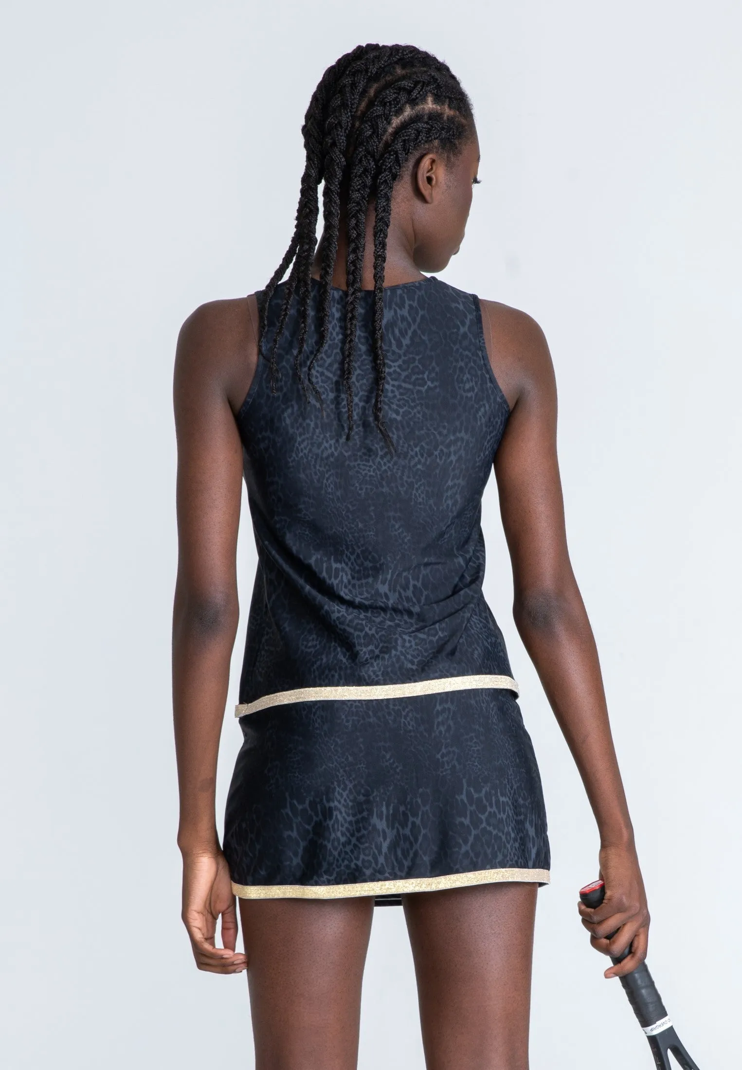 Le Club Tennis Skirt Gold - Grey Leo