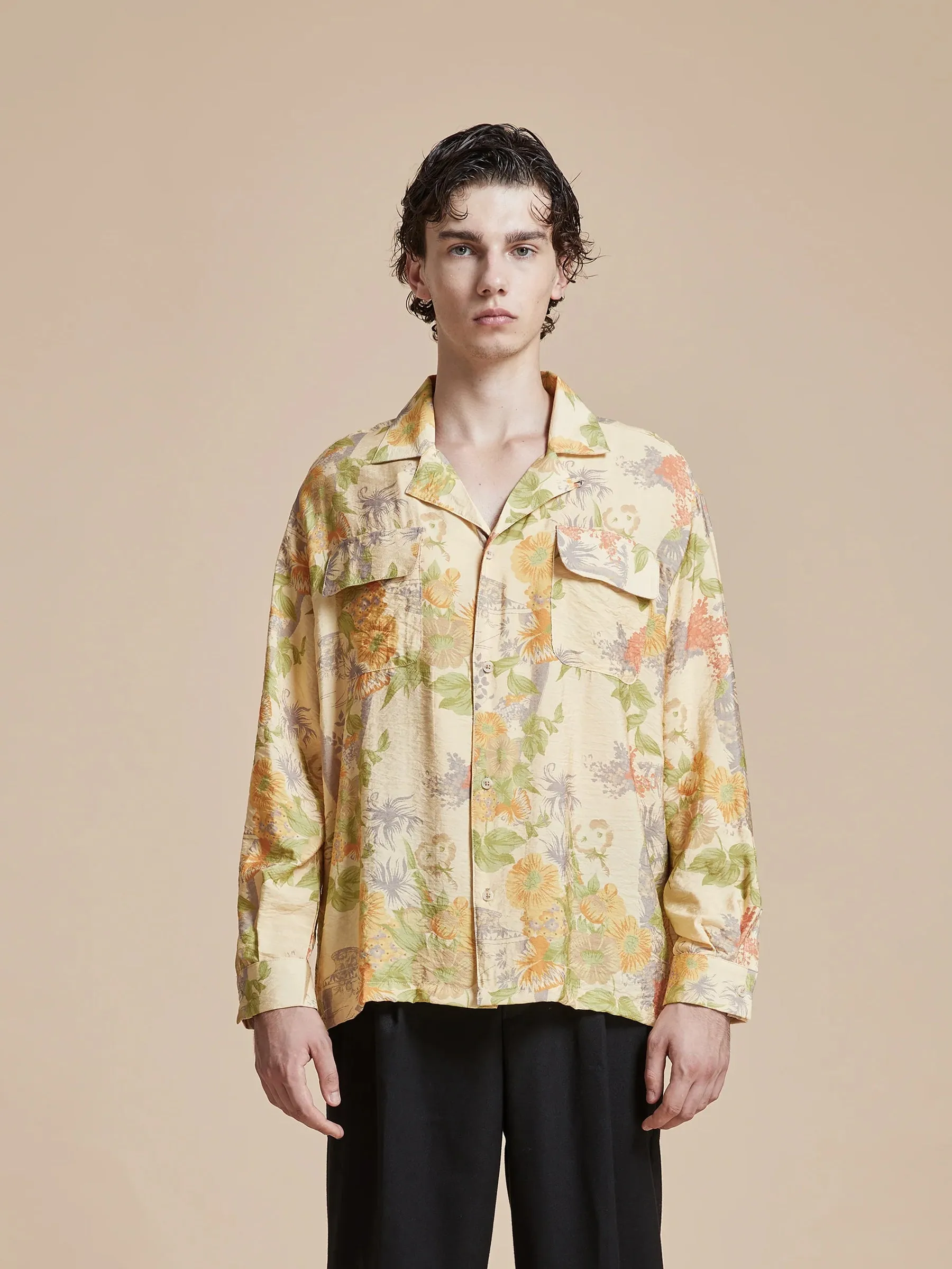 Meraj Vase Pot Long Sleeve Camp Shirt