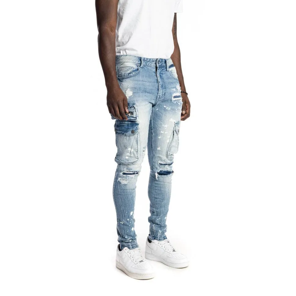 Multipocket Fashion Jeans - Nile Blue