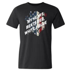 My Heart Beats Red, White, & Blue Tee