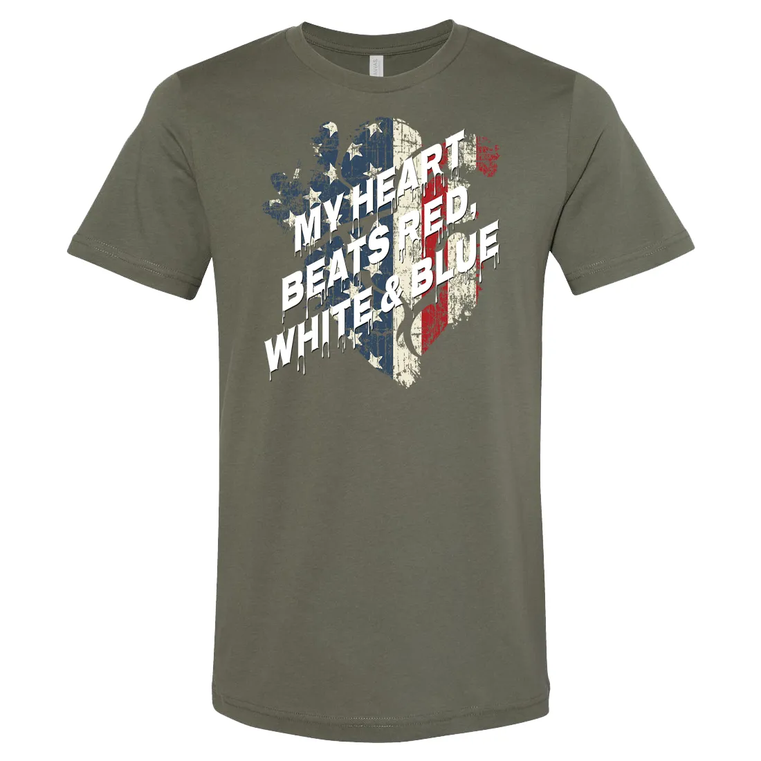 My Heart Beats Red, White, & Blue Tee