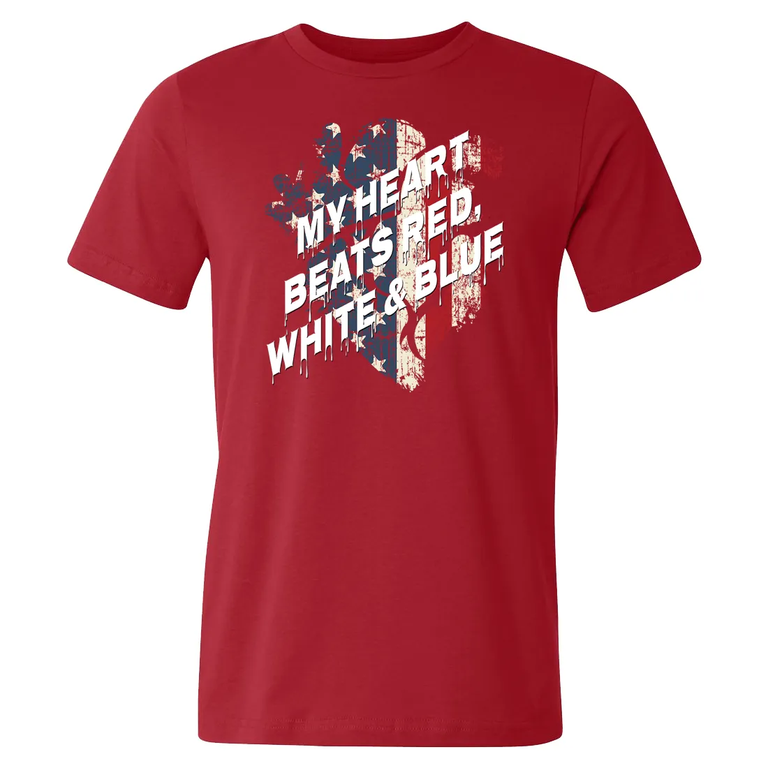 My Heart Beats Red, White, & Blue Tee