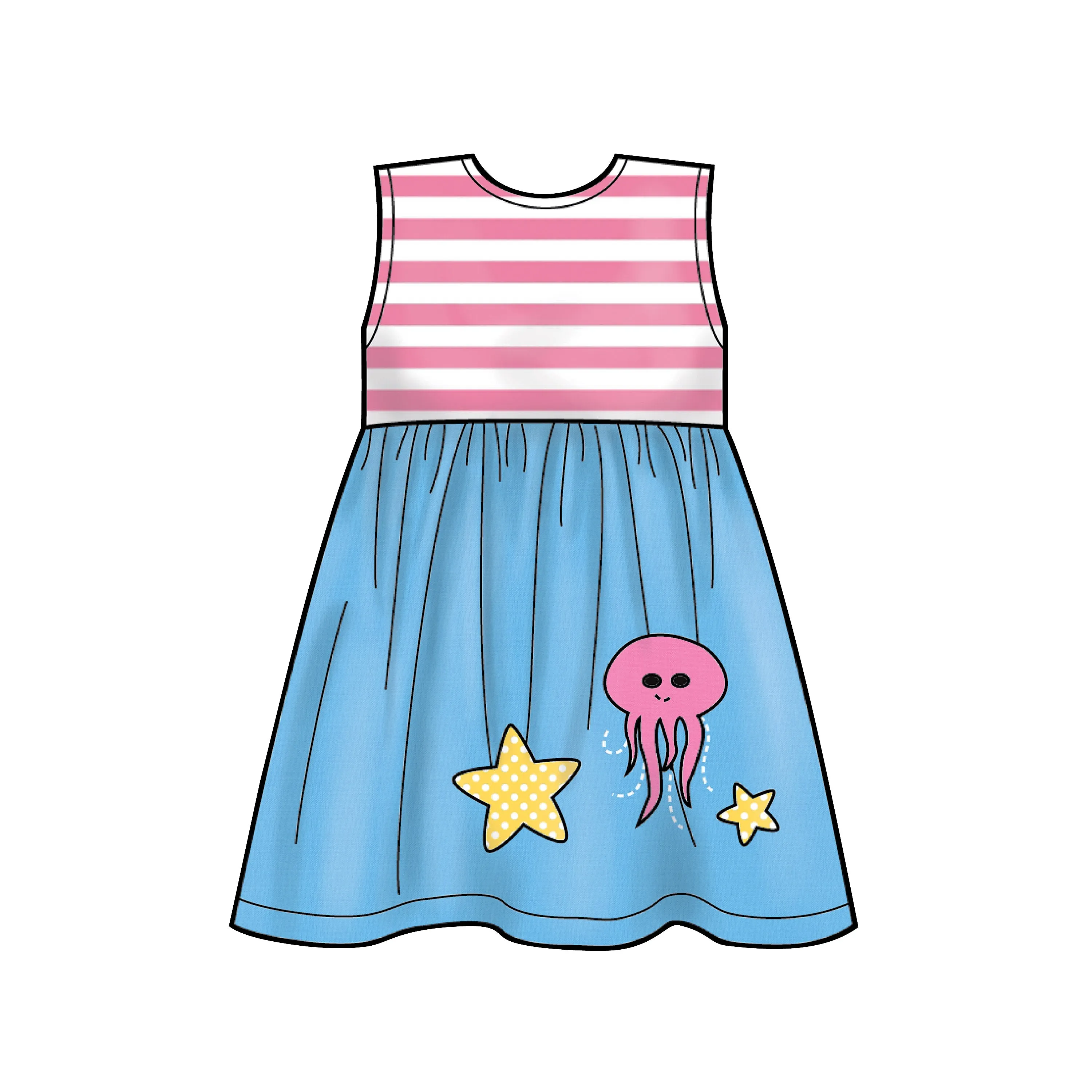 New Look Sewing Pattern N6647 - Toddlers' Dresses with Appliques