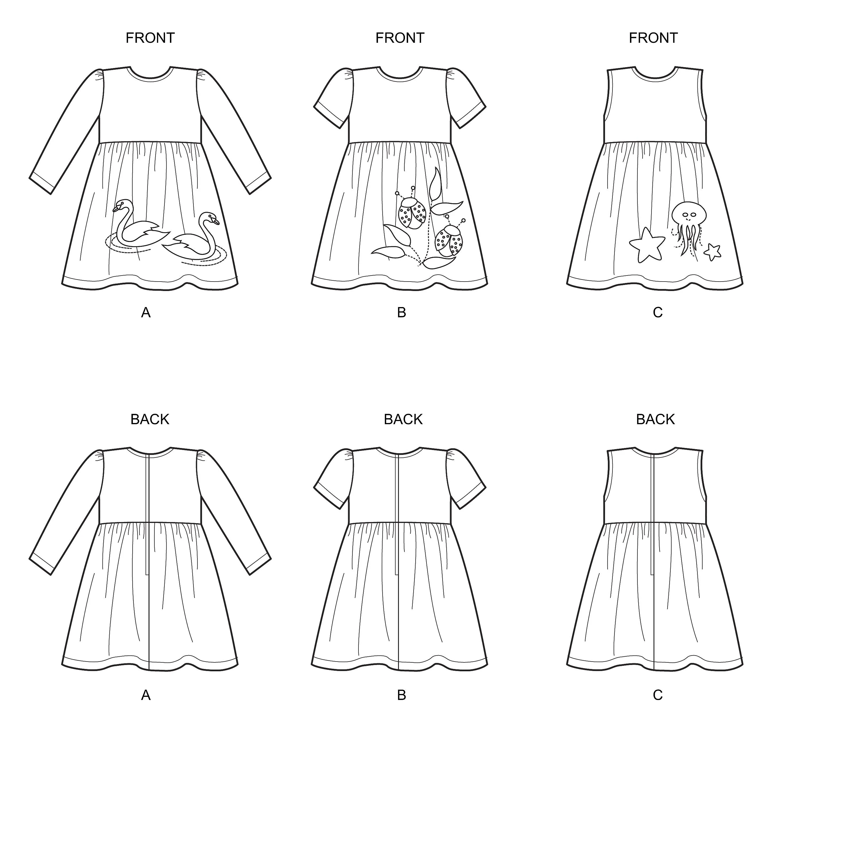New Look Sewing Pattern N6647 - Toddlers' Dresses with Appliques
