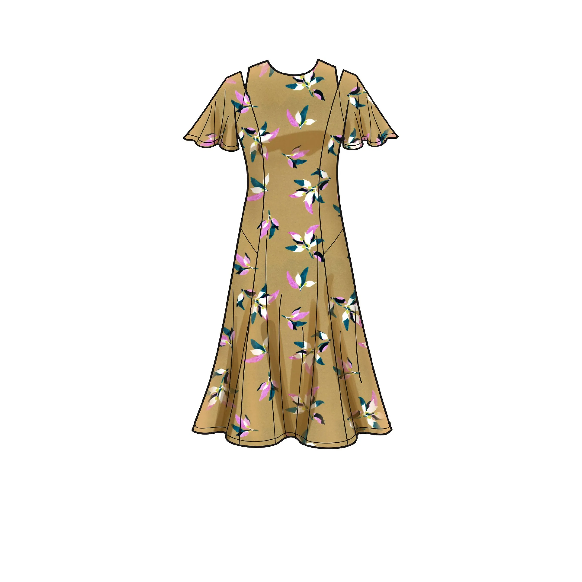 New Look Sewing Pattern N6652 - Misses' Fit & Flared Dress With Length & Sleeve Variations