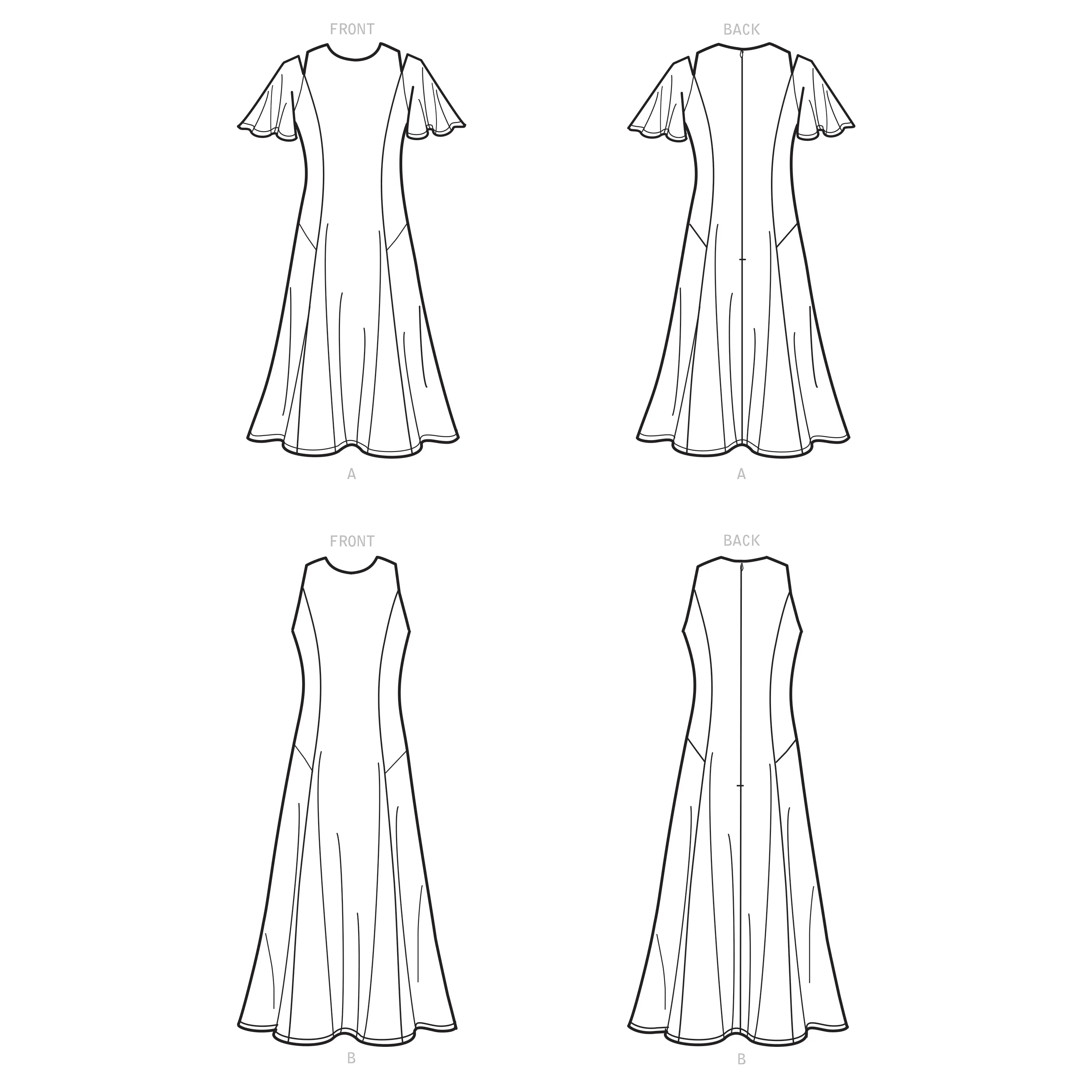 New Look Sewing Pattern N6652 - Misses' Fit & Flared Dress With Length & Sleeve Variations