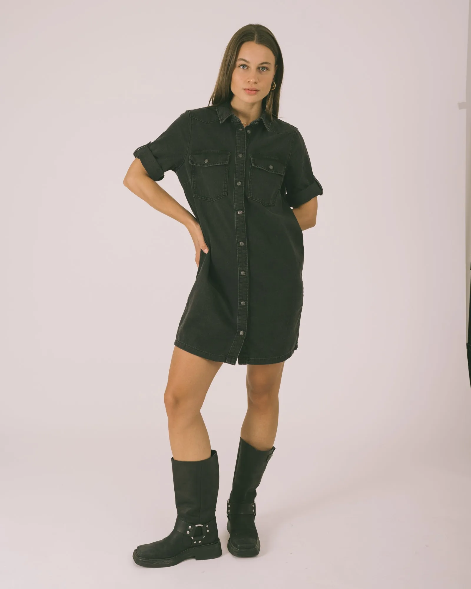 New Signe Denim Dress Black