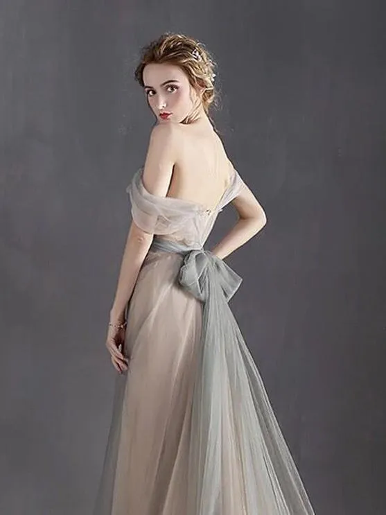 Off The Shoulder Bridesmaid Dress Cheap Long Bridesmaid Dress #ER106