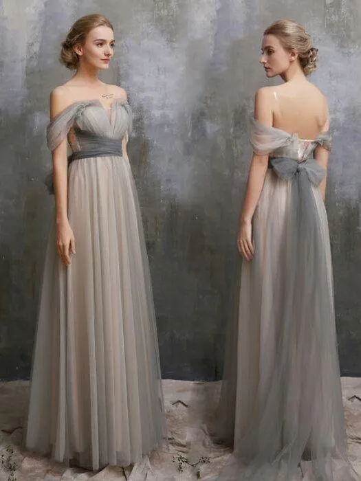 Off The Shoulder Bridesmaid Dress Cheap Long Bridesmaid Dress #ER106