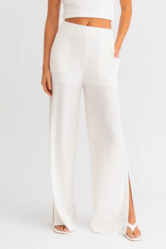 Off White Slit Pants