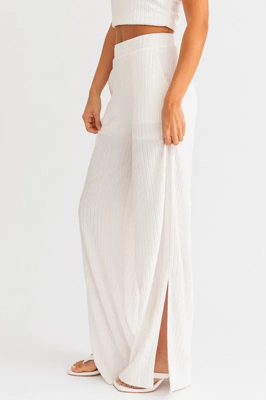 Off White Slit Pants