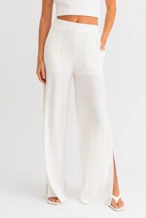 Off White Slit Pants