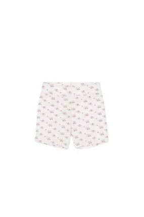 Organic Cotton Everyday Bike Short - Rose Floral Pink