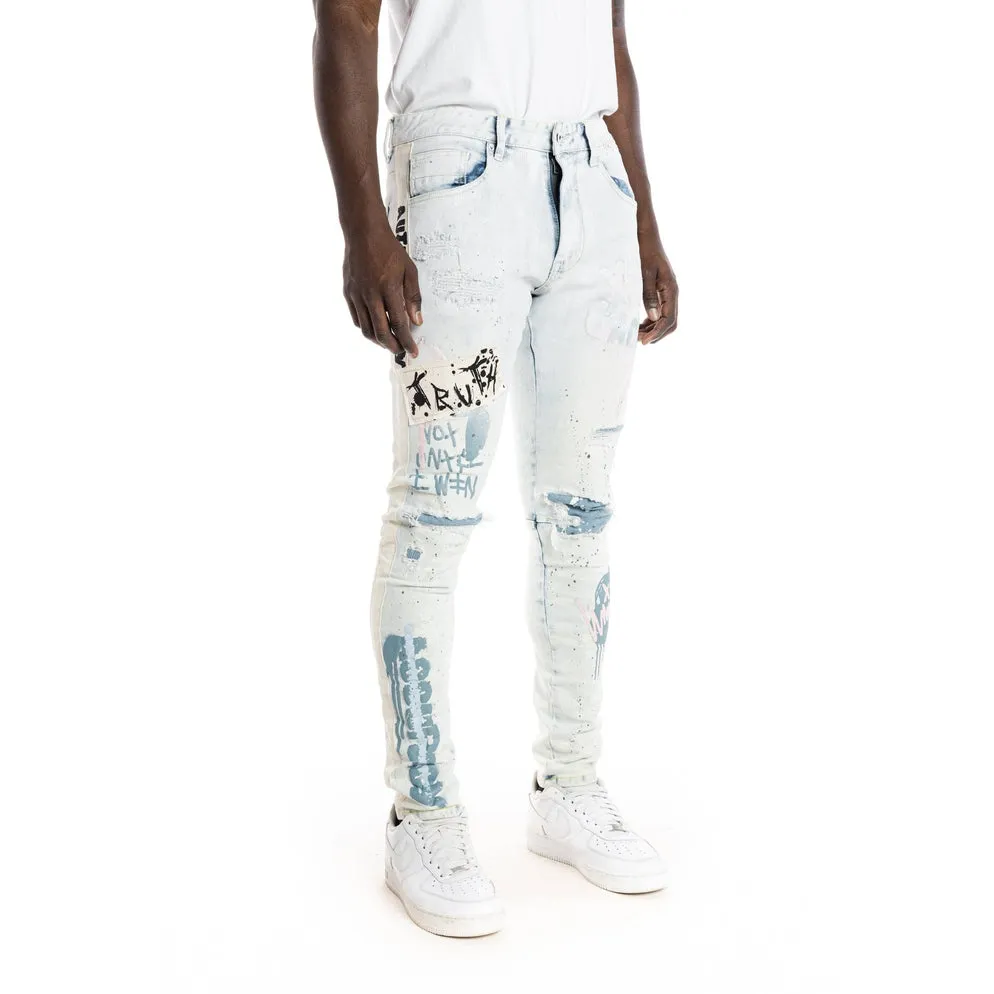 Overspray Fashion Jeans- Opaque Blue