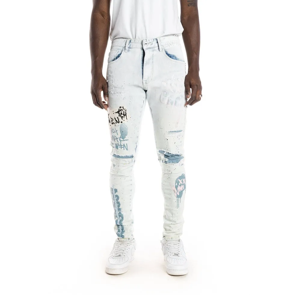 Overspray Fashion Jeans- Opaque Blue