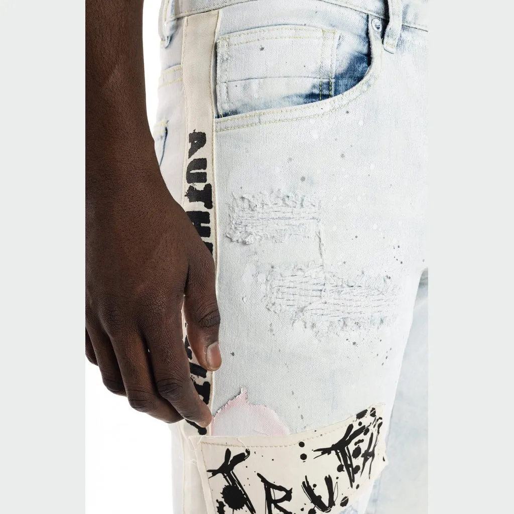 Overspray Fashion Jeans- Opaque Blue