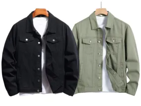 Pack Of 2 Black & Olive Green Denim Jacket -Unisex