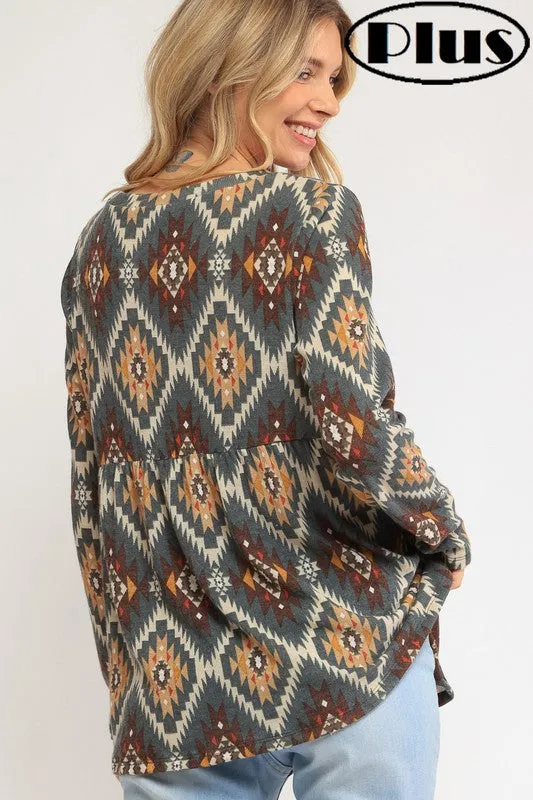 Plus Aztec Top