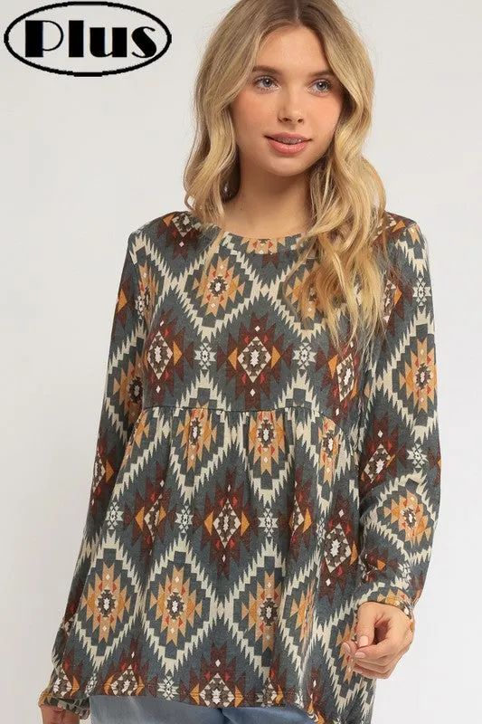 Plus Aztec Top