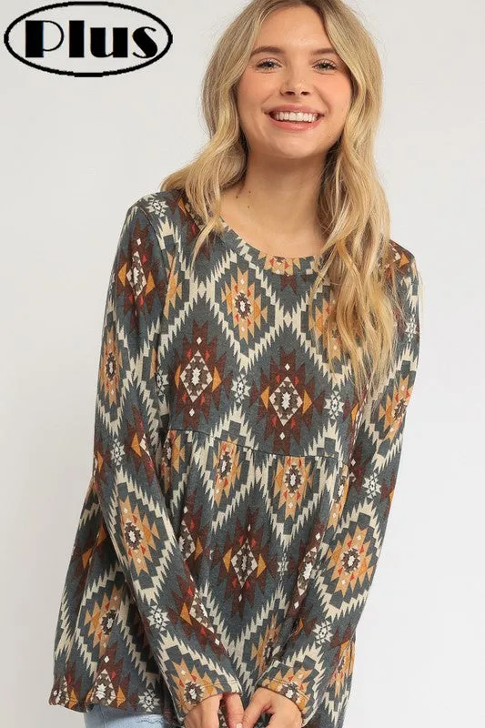 Plus Aztec Top