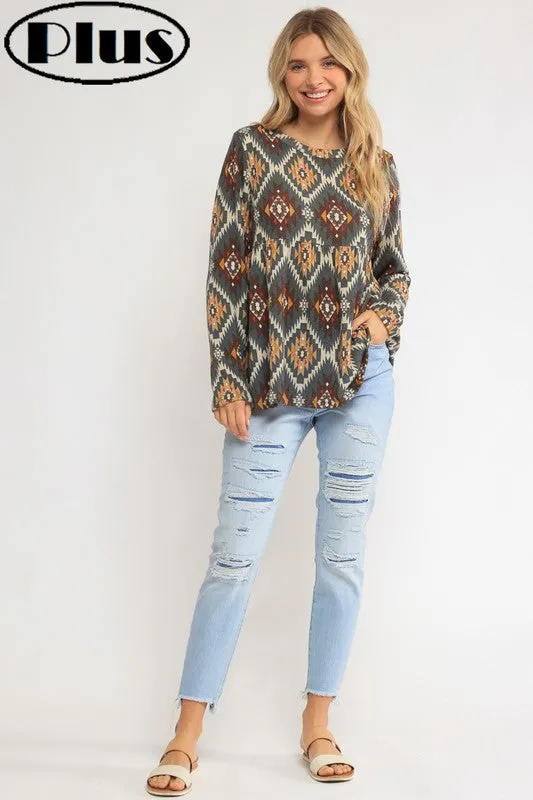 Plus Aztec Top
