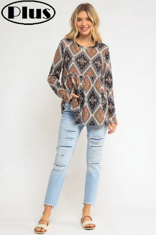 Plus Aztec Top