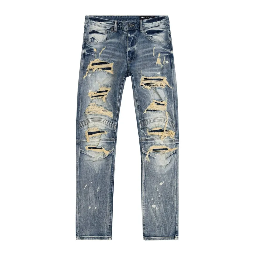 Rip & Repair Engineered Jean - Port Blue