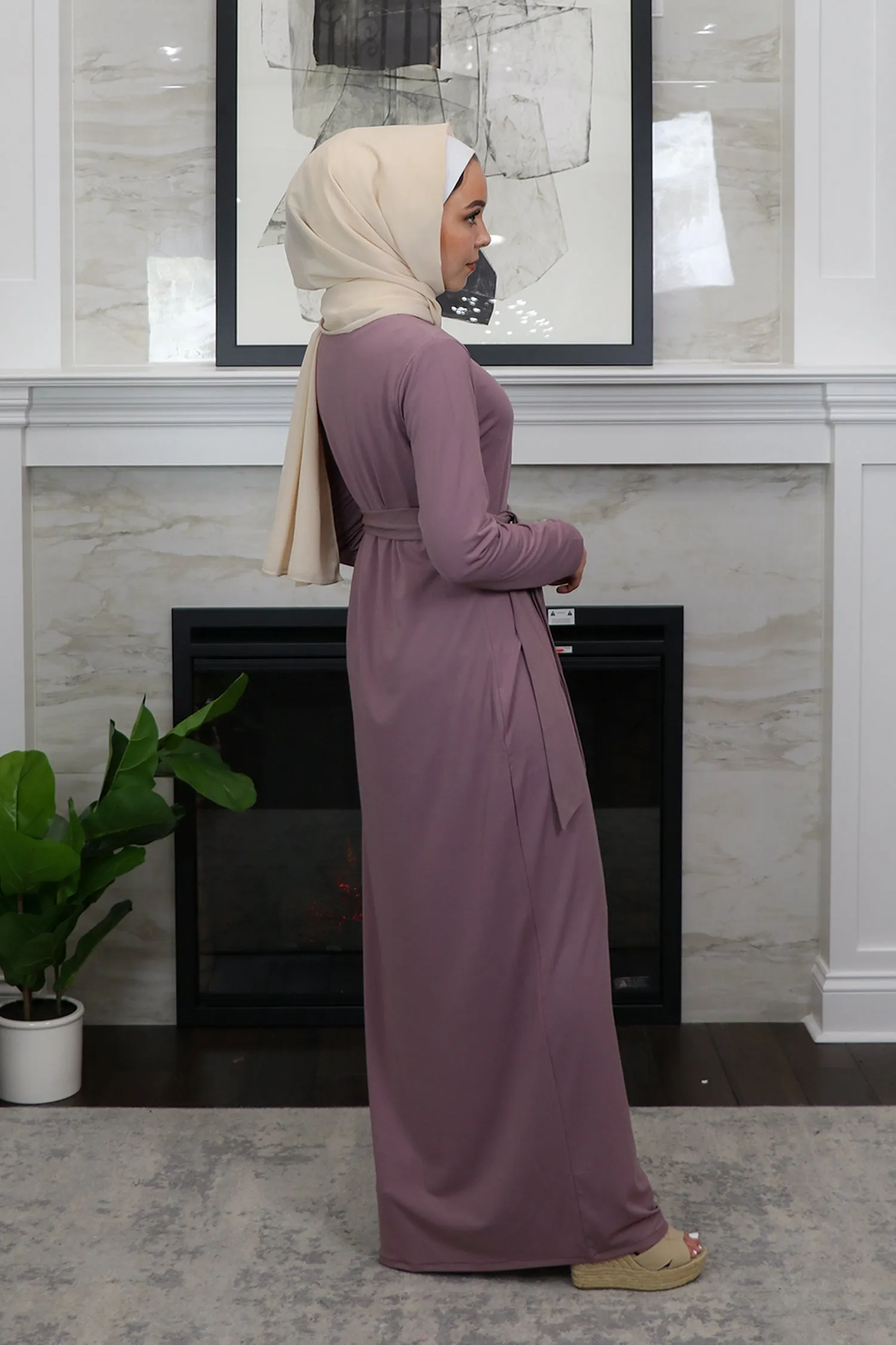 Sheath Spandex Maxi Dress - Dusty Lilac