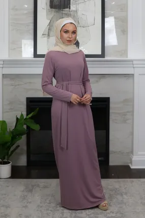 Sheath Spandex Maxi Dress - Dusty Lilac
