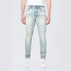 Slim Tapered Vintage Washed Jeans - Elm Blue