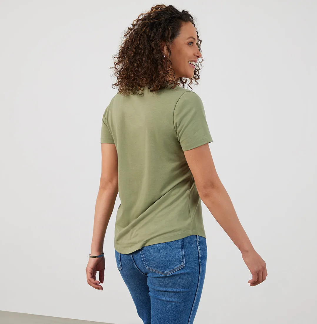 Threshold V-Neck T-Shirt Petite Fit - Sage Green