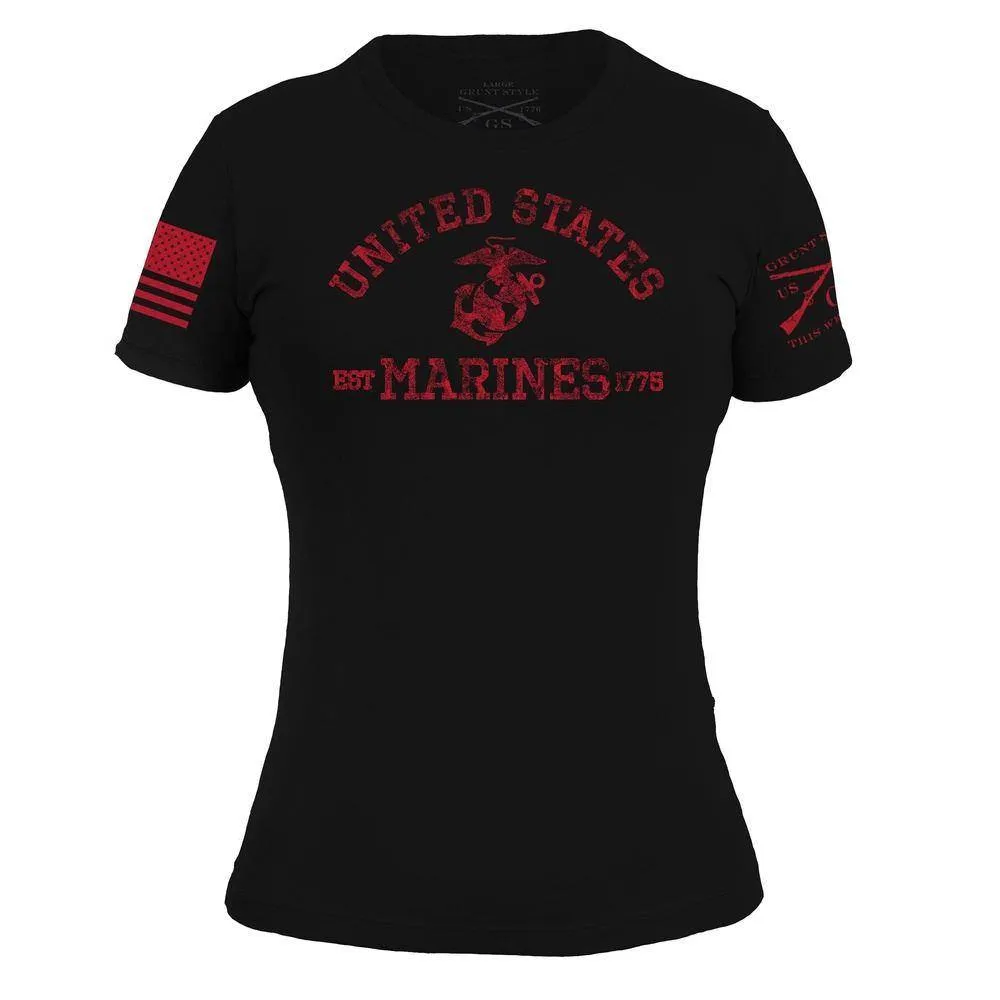 USMC - Women's Est. 1775 T-Shirt - Black