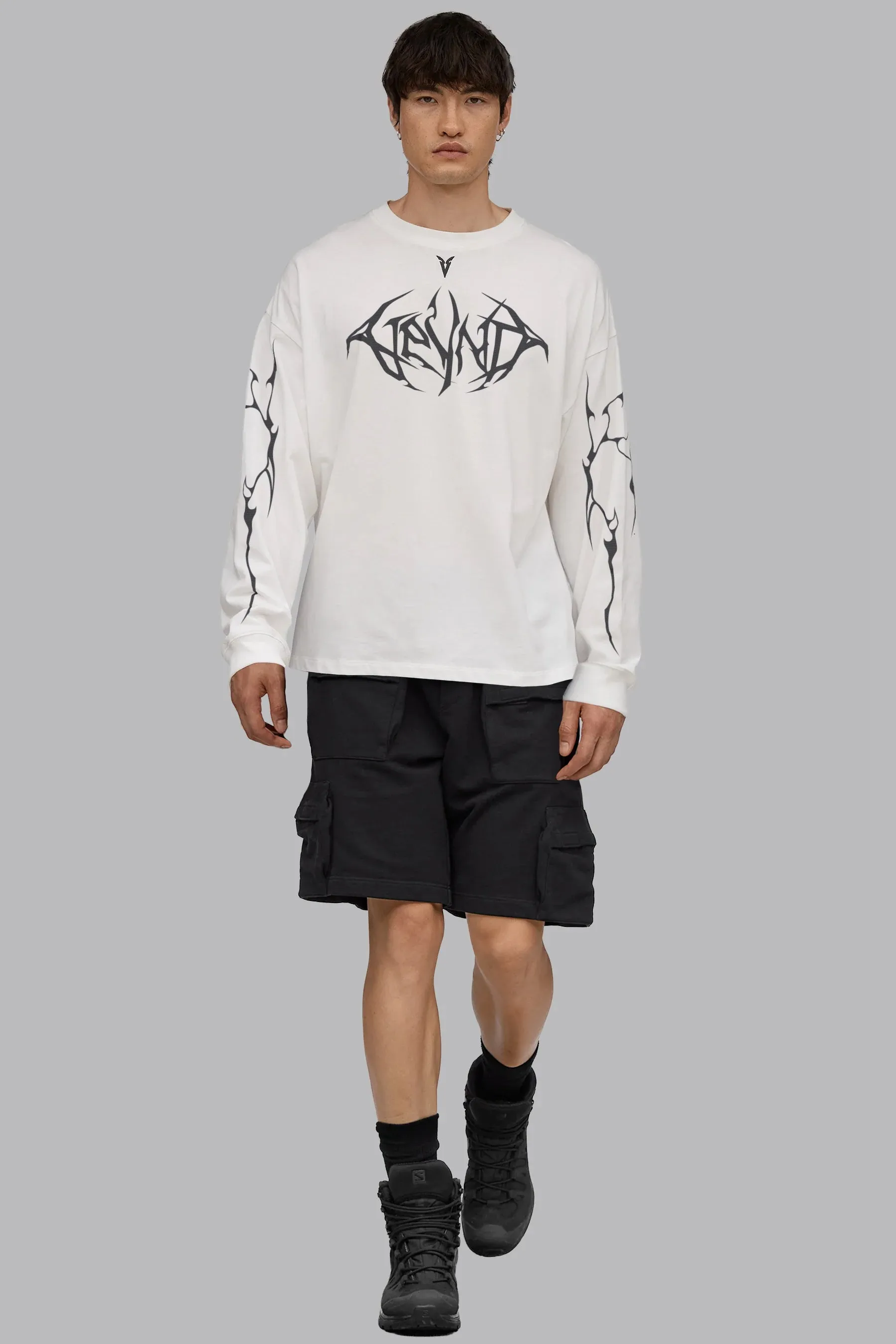 V_LYFE220 GRAPHIC LONG SLEEVE T-SHIRT - Optic White