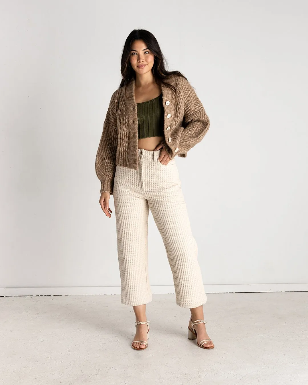 Wide Leg Pants // Natural Waffle