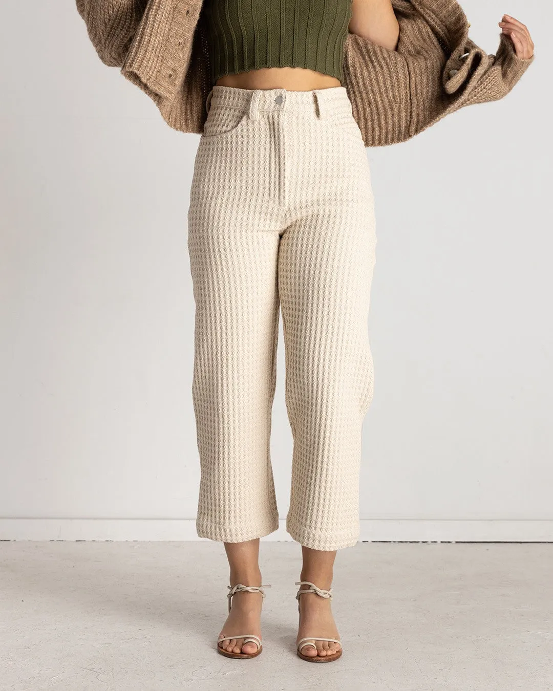 Wide Leg Pants // Natural Waffle