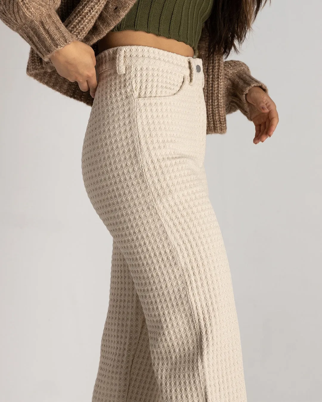 Wide Leg Pants // Natural Waffle